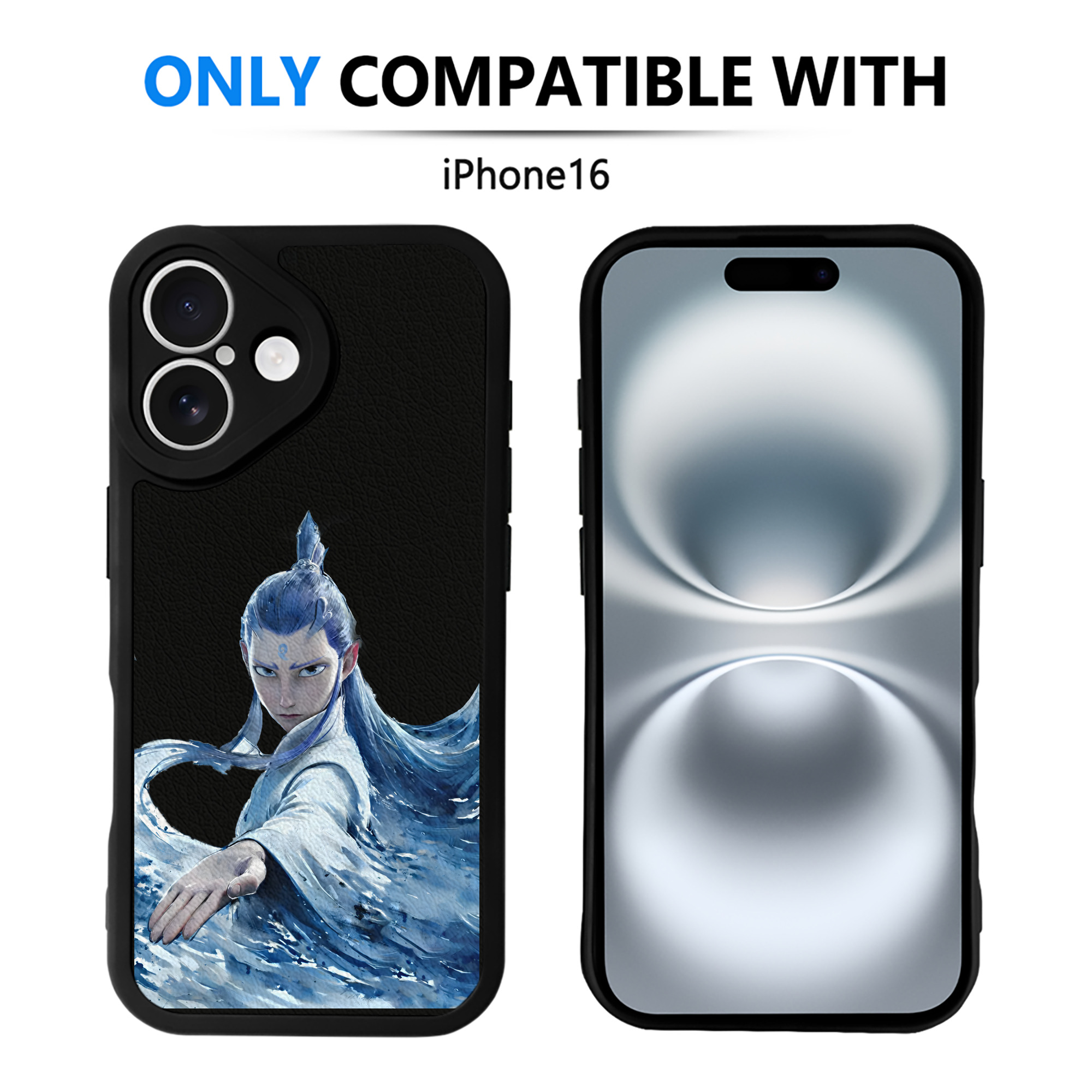 （画像用） Ne Zha 2 ナタ 魔童の大暴れ 【iPhone 16シリーズ対応】シリコンスマホケース（レザー調） 材質：シリコン